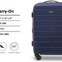 Wrangler Smart Spinner Hardside Luggage, 22-Inch Carry-On, Navy Blue