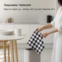 6 Packs Gingham Tablecloth Black and White Checkered Tablecloths 54 x 108 Inches Disposable Plastic Gingham Tablecovers Waterproof Rectangle Picnic Table Covers for Birthday Party Supplies