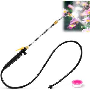Enhon Replacement Sprayer Wand Compatible with Ryobi P2803 P2800, Retractable 24" Stainless Steel Pump Action Pressure Sprayer with Adjustable Nozzle, Trigger Wand & Hose