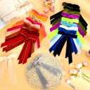 20 Pcs Velvet Hair Bow Bulk Multicolor Ribbon Hair Clips Winter Velvet Hairs Accessories with Long Tails Bowknot Barrette Clips Ponytail Holder for Xmas New Years Valentine Gifts