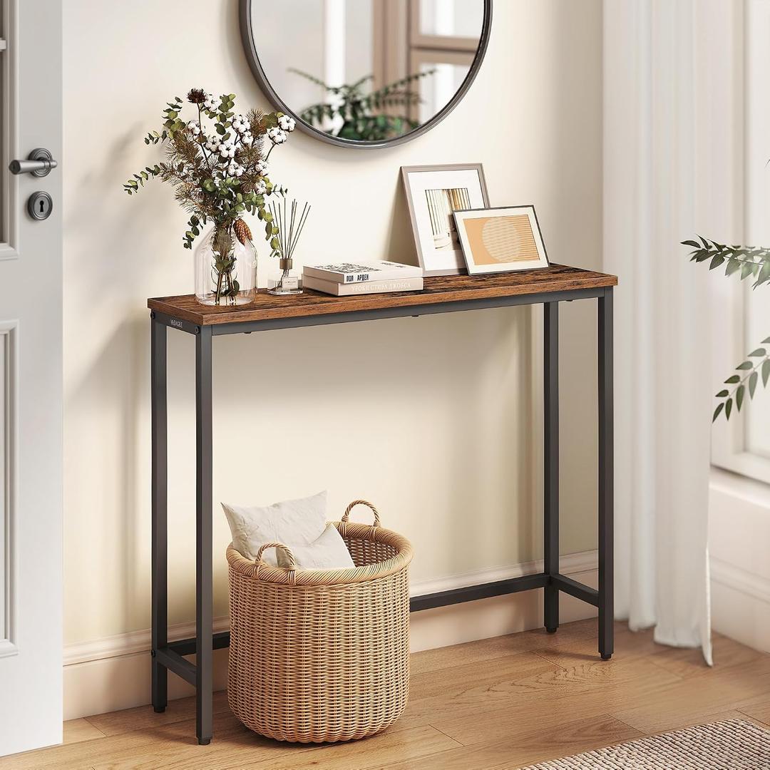 VASAGLE 31.5" Console Table, Narrow Behind Couch Table, 1 Tier