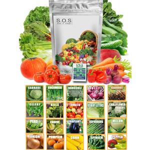 13,500+ Vegetable Fruit Seeds - Grow Your Own Garden Feast - 25 Veggie Fruit Heirloom Varieties- Mega Seed Starter Kit - Gardening Gift