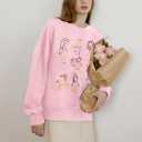 KIDDAD Magical Princess Sweatshirts for Women Cute Embroidered Long Sleeve Sweater Magic Family Vacation Pullover Top (Pink, XXL)