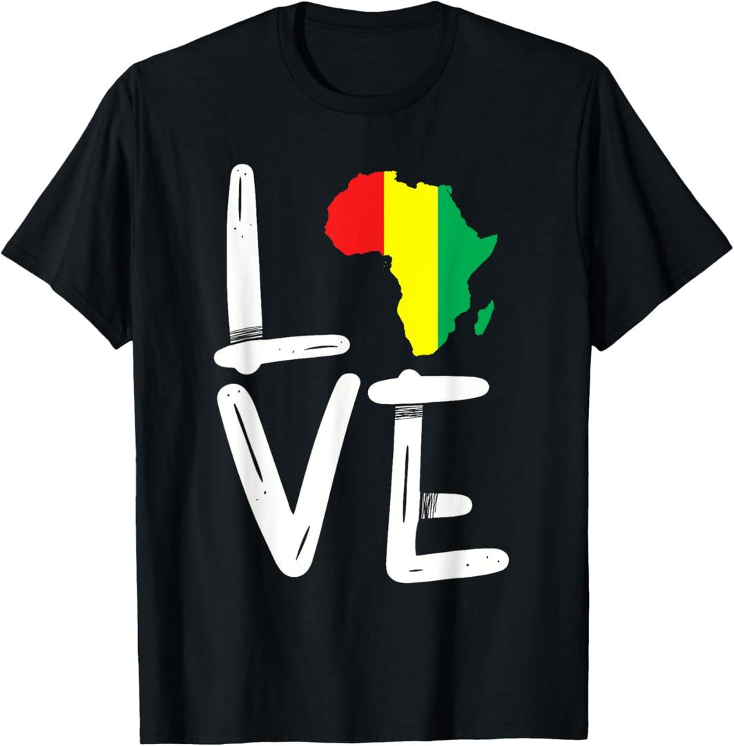 LOVE Africa Map Black History Month Men Women Kids T-Shirt (Small)