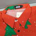 JOGAL Mens Christmas Shirts Santa Claus Party Long Sleeve Button Down Shirts RedTree X-Large