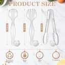 Mwellewm 36Pcs Serving Utensils Large Plastic Serving Utensils Set Serving Spoons for Buffet Clear Disposable Plastic Tongs 8.5'' Heavy Duty Slotted Spoons/Forks Supplies for Party Food Salad Soup