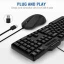 Wired Keyboard and Mouse Combo, Gofreetech Full-Size Keyboard and Mouse Combo with Optical Wired Mouse, USB Plug-and-Play, Compatible with Windows Mac OS Laptop/Desktop/PC
