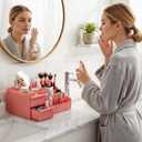 Perfume Organizer,Cologne Stand,Cologne Shelf,Perfume Stand,Organizador de Perfumes,Bathroom Countertop Storage,Shelf for Bathroom Counter, Gifts for Women,Pink