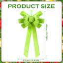 2 Pcs Lime Green Christmas Decorations Big Lime Green Christmas Bow Large Plush Bows for Wreath Tree 16 x 11 Inch Topper Bow Ornament for Xmas Home Front Door Outdoor Garland Decor