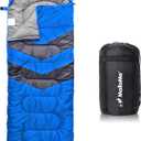 MalloMe Sleeping Bags for Adults Cold Weather & Warm - Backpacking Camping Sleeping Bag for Kids 10-12, Girls, Boys - Lightweight Compact Camping Essentials Gear Accessories Hiking Sleep Must Haves (Ocean Blue)