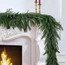 2 Pack 6FT Real Touch Norfolk Pine Garland  Artificial Evergreen Greenery Christmas Decoration for Mantel, Staircase, Table, Indoor Outdoor Rustic Farmhouse Winter Holiday Decor