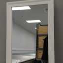 White Wood Mirror for Bathroom,Rectangle Rustic 24 x 36 inch Vanity Mirror for Wall,Wooden Wall-Mounted Hanging Mirror for Entryway,Bedroom or Living Room