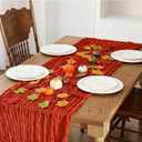 Thanksgiving Fall Table Decorations for Home Fall Table Runner Artificial Fake Pumpkins and Maple Leaves for Thanksgiving Autumn Party Favors Home Decor