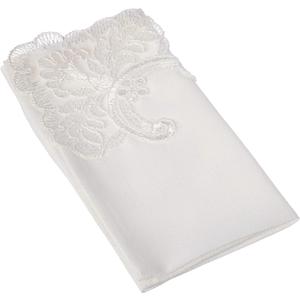 Violet Linen Imperial Embroidered Vintage Lace Design 18" X 18" Napkin- Set of 6 - in Cream