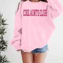LUKYCILD Aunt Sweatshirt Women Cool Aunts Club Sweatshirts Oversized Auntie Shirt Funny Letter Print Pullover Aunt Gifts Top Pink, M
