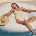 SUNNYLiFE Cloud Lounger, Oversized Floating Daybed, Tierra Cream, PVC/Fabric/Textilene, 74.02x60.24 Inches, 13.56 lbs