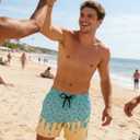 westwolf Men Swim Trunks 5.5 Inch Board Shorts 2 in 1 Swimwear with Compression Liner (M)