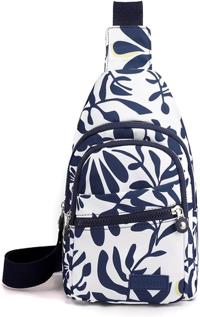 Hiflyer Sling Bags Crossbody Bags for Women Trendy, Fanny Packs for Women Cross Body, Sling Bag for Women Crossbody Purse (Blue flower)
