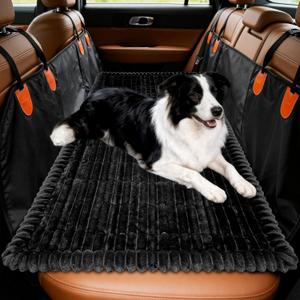 Dog Car Seat Covers for Back Seat, Dog Bed for Car, Car Seat Protector, Fit for Backseat Extenders, Non-Slip Soft Durable for Cars Trucks and SUVs(Black, 50x24.6 inch)