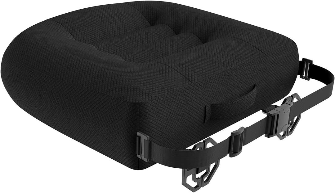 Car Booster Seat Cushion, Chair Cushions, Comfort Seat Cushion Pillow for Office Chair/Car Seat, Butt, Tailbone, Back, Coccyx, Short People Adult Booster Chair Cushions Relief Pad (Solid Black)