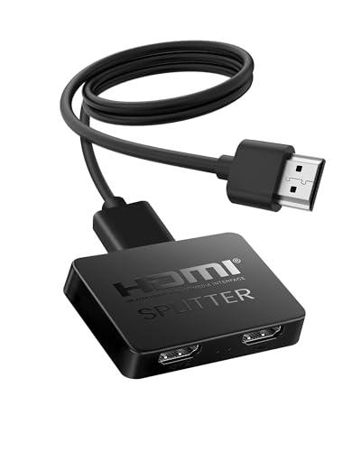 HDMI Splitter 1 in 2 Out, 4K HDMI Splitter Not for Extended Display (Mirror Only/Copy Mode),Sends Same Content to 2 Screens(Need Power 5V 1A), Works with Laptop,TV,Monitor(Hdmi Cable Not Included)