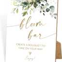 Bloom Bar Wooden Sign with Stand, Greenery Gold Bridal Shower Decorations, Wedding Signs for Ceremony and Reception, Wedding Table Decor, Engagement Party Decor, Bachelorette Party Favors, 15