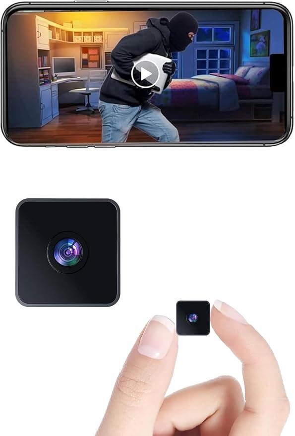 Chichohoo Nanny Camera Small Hidden HD Cameras Wireless WiFi Camera for Home Security - Night Vision, Motion Detection, Built - in Battery, App Control (iOS & Android) - Ideal Indoor Nanny, Pet & Dog Camera
