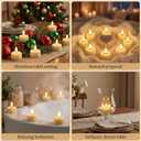 Eywamage Ivory Flameless Wax Tealights with Remote Batteries, Realistic Flickering LED Tea Votive Candles Set of 10