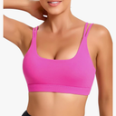 SONGSKY Sports Bras for Women, Medium-High Support Strappy Padded Running Sports Bras with Removable Cups XL