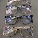 Reading Glasses for Women, 4-Pack Blue Light Computer Eyeglasses, Cat-Eye Fashion Full Frame with Spring Hinge Ladies Readers 0.62 (+1.25diopter) (Clear)