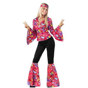 Morph 70s Costumes For Women Hippie Disco Outfit - Retro 60s 70s Style Costume For Parties, Festivals, and Events L