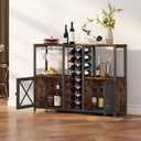 Homeiju Mini Bars for Home, Wooden Coffee Bar Cabinet, Modern Liquor Cabinet for Liquor and Glasses, Farmhouse Buffet Wine Cabinet with Storage Sideboard for Home Kitchen Dining Room, 37"W x 11.8"D x 34.64"H