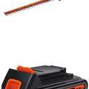 BLACK+DECKER 20V MAX Cordless Hedge Trimmer with Extra Lithium Battery 2.0 Amp Hour (LHT2220 & LBXR2020-OPE)