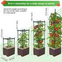 Raised Garden Bed Planter Boxes with Trellis,1pcs 70.9" Self-Watering Tomato Planter Boxes with Trellis for Climbing Vegetables Plants Flowers Tomato,Use for Indoor Outdoor (Brown)