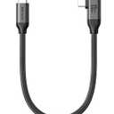 Silkland Short Right Angle [1FT/0.3M] USB 4 Cable for Thunderbolt 4, 40Gbps Data Sync, 8K/5K@60Hz, 240W Charging, 90 Degree USB C Thunderbolt Cable, Compatible for MacBook, iPhone 17, iPad, SSD, Dock