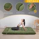 MAXYOYO 6" Extra Thick Japanese Floor Mattress Futon Mattress, Foldable Tatami Pad for Adults, Roll Up Floor Mat for Living Room Guest Room RV, Green, Queen