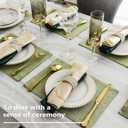 Home Brilliant Cloth Placemats Set of 6 Heat Resistant Dining Table Place Mats Kitchen Table Mats for Holiday Dinner Decor, Grass Green