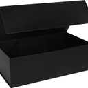 LFBOX Black Gift Box with Magnetic Lids 13.8x8.3x4.4 in, Large Bridesmaid Groomsman Proposal Boxes 1 Pack, Collapsible Rectangle Storage Box