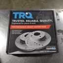 TRQ Front and Rear Brake Pad and Rotor Set Ceramic G Coated Drilled Slotted Rotors Compatible with 2002-2004 Ford Focus SVT