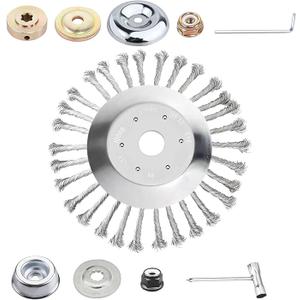 Cokacot 10 Inch Steel Wire Trimmer Head, Unbreakable Wired Trimmer Blade Yard Patio Wire Weed Eater Head Trimmer Head Replacement with 1 Pack of Adapters kit for Weed Wacker