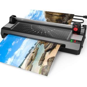 Laminator Machine for A3/A4/A6, YE381 13inch Thermal & Cold Laminating Machine for Home Office School Teacher Use with 50 Pouches, Paper Trimmer and Corner Rounder