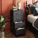 WLIVE Dresser with 4 Drawers, Fabric Storage Tower, Organizer Unit for Bedroom, Hallway, Entryway, Closets, Sturdy Steel Frame, Wood Top, Easy Pull Handle, Charcoal Black, 11.8"D x 15.7"W x 38.1"H