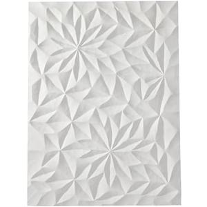 CosmoLiving by Cosmopolitan Wooden Geometric Handmade Home Wall Decor Carved Dimensional Abstract Panel Wall Sculpture, Wall Art 24" x 2" x 32", White