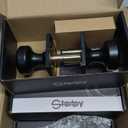 6 Pack Black Door Knobs with Square Rosette,Pismo Door Knob with Lock,Privacy Door Handles Interior for Bath & Bed