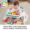 Fisher-Price Baby Portable Chair Deluxe Kick & Play Sit-Me-Up Floor Seat with Piano Learning Toy & Snack Tray for Infants to Toddlers, Multicolor