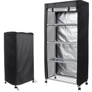 Klmnop Storage Shelf Cover Fits Racks 36" L X 18''W X 72''H, Waterproof/Dustproof Storage Shelving Unit Cover with Zipper, Wire Rack Covers for Home, Office, Garage(Black)