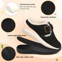JOINFREE Toddler Slippers Warm Kids Girl Fuzzy House Mules Slippers Boys Wide Toe Slip On Moccasins Slipper Bedroom Memory Foam Home Clogs Shoes Indoor Outdoor Loafers (Black)