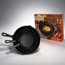Cast Iron Non-Stick Skillets 3 Packs Fry Pans, 6 Inch, 8 Inch, 10 Inch, Black