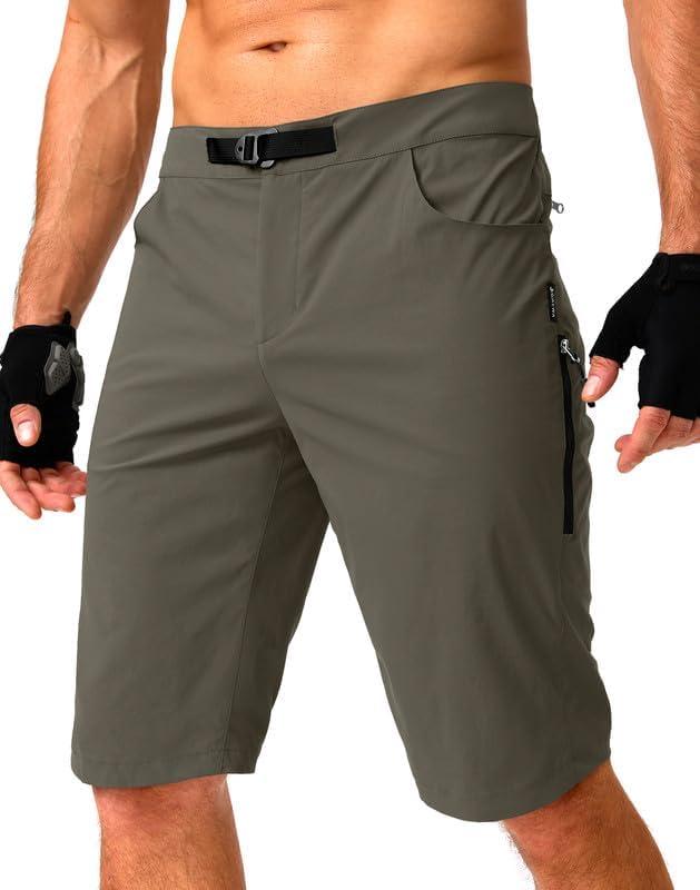Men's Mountain Bike Shorts Stretch Cycling Biking Bicycle Quick Dry Hiking Shorts for Men Zipper Pockets (Medium)