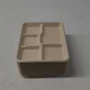 WELLIFE 100% Compostable 5 Compartment Paper Plates, 125 Pack Small Heavy Duty Disposable School Lunch Trays, 10.25 * 8.25 Inch Eco-Friendly Bagasse Plates for Boys, Girls and Youth (BPA Free) (Natural)